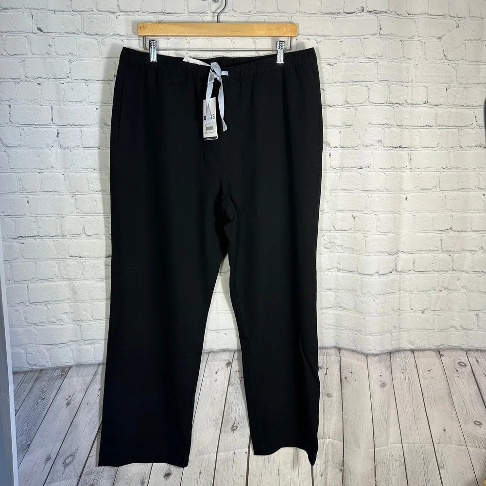 NEW FIGS Pisco Basic Scrub Pants Mens XLR Black Drawstring Medical Nursing NWT